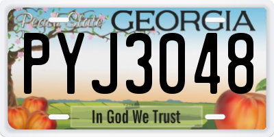 GA license plate PYJ3048