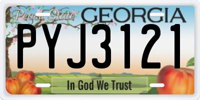 GA license plate PYJ3121