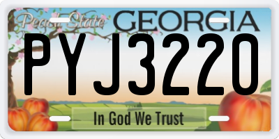 GA license plate PYJ3220