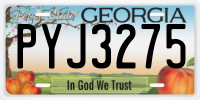 GA license plate PYJ3275