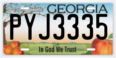 GA license plate PYJ3335
