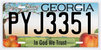 GA license plate PYJ3351