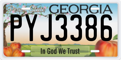 GA license plate PYJ3386