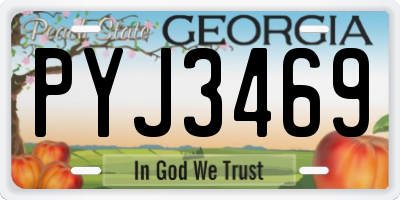 GA license plate PYJ3469