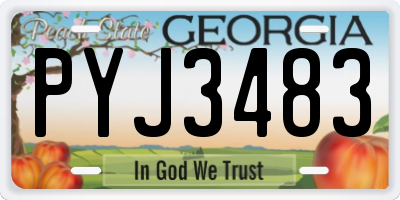 GA license plate PYJ3483