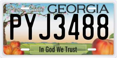 GA license plate PYJ3488