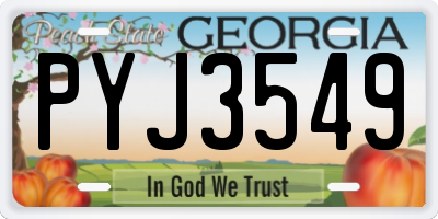 GA license plate PYJ3549