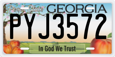 GA license plate PYJ3572