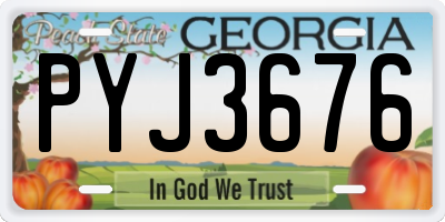 GA license plate PYJ3676