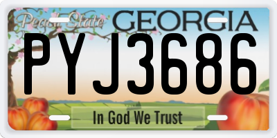 GA license plate PYJ3686