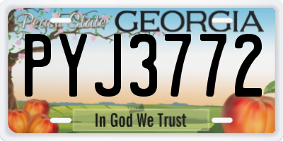 GA license plate PYJ3772