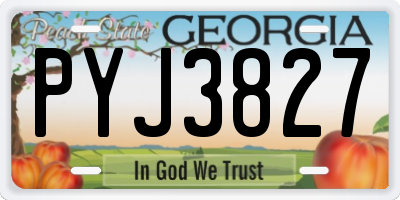 GA license plate PYJ3827