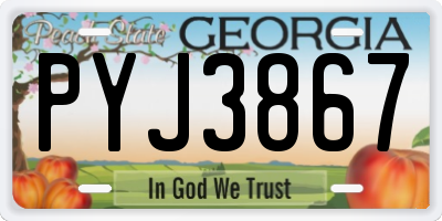 GA license plate PYJ3867