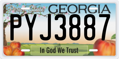 GA license plate PYJ3887