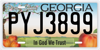 GA license plate PYJ3899