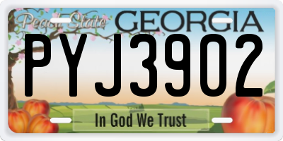 GA license plate PYJ3902