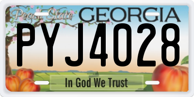 GA license plate PYJ4028