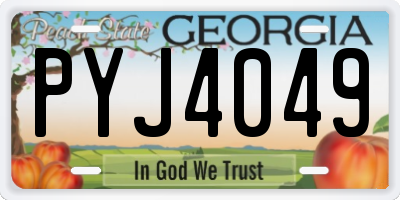 GA license plate PYJ4049