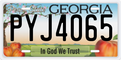 GA license plate PYJ4065