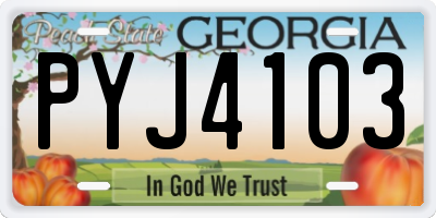 GA license plate PYJ4103