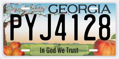 GA license plate PYJ4128
