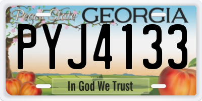 GA license plate PYJ4133