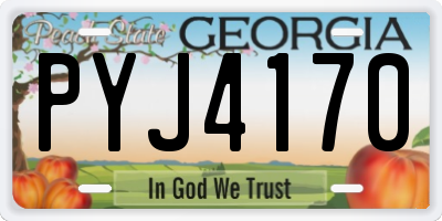 GA license plate PYJ4170