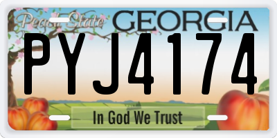 GA license plate PYJ4174