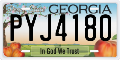 GA license plate PYJ4180