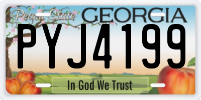 GA license plate PYJ4199