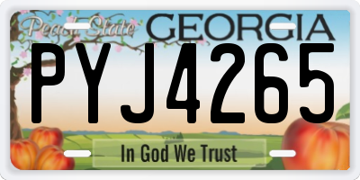 GA license plate PYJ4265