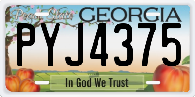 GA license plate PYJ4375