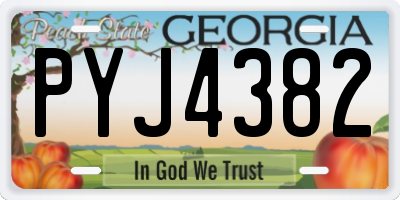 GA license plate PYJ4382