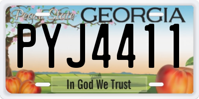 GA license plate PYJ4411