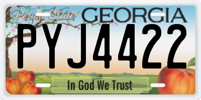 GA license plate PYJ4422