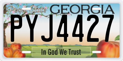 GA license plate PYJ4427