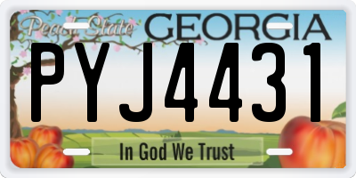 GA license plate PYJ4431