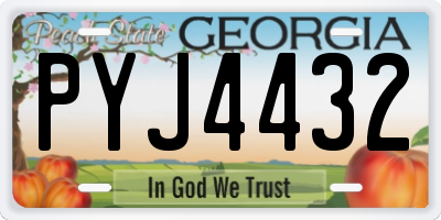 GA license plate PYJ4432