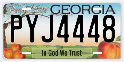 GA license plate PYJ4448