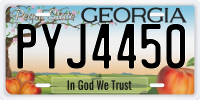 GA license plate PYJ4450