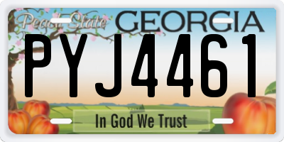 GA license plate PYJ4461