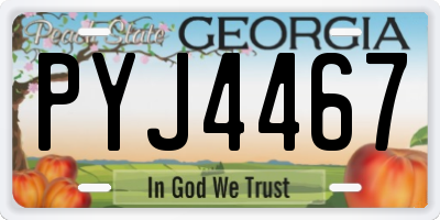GA license plate PYJ4467