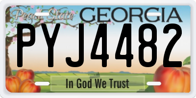 GA license plate PYJ4482