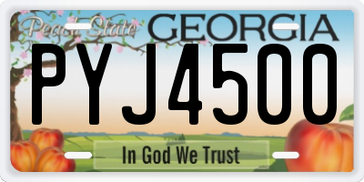 GA license plate PYJ4500