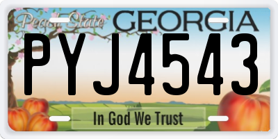 GA license plate PYJ4543