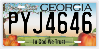 GA license plate PYJ4646
