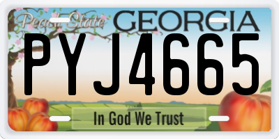 GA license plate PYJ4665