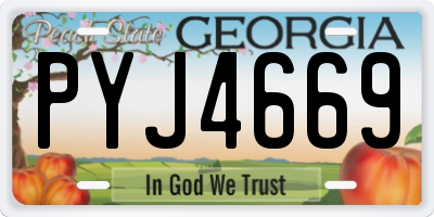 GA license plate PYJ4669