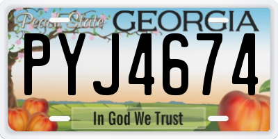 GA license plate PYJ4674
