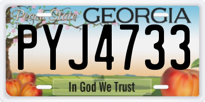 GA license plate PYJ4733
